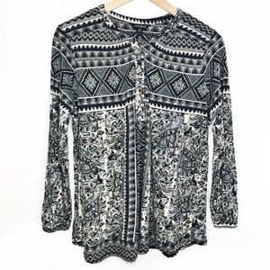 Lucky Brand Gray Boho Top Size Medium